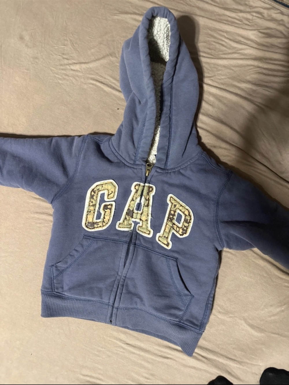 GAP Kids Lavender-Blue Sherpa Lined Zip Hoodie